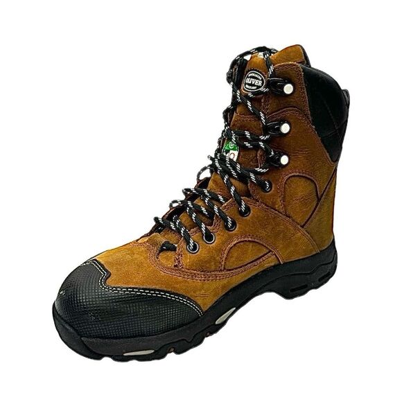 Honeywell Women’s 6" Cognac Leather Steel Toe Work Boots - Size 9 Medium Oliver - Picture 2 of 14